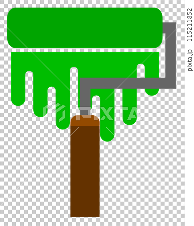 ローラーで塗料を塗ってペイントするイラスト 115211852