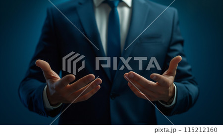 両手を差し出すビジネスマンのイラスト素材 [115212160] - PIXTA