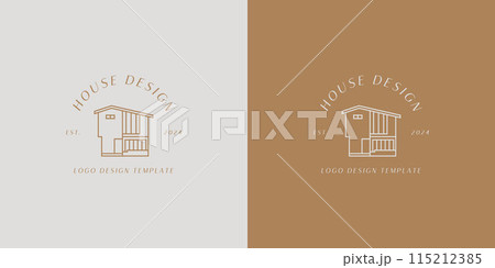 Modern house logotype. House logo design. Vector illustration. Modern house logotype. House logo design. Vector illustration. 115212385