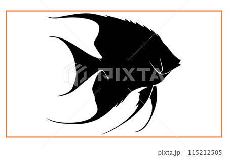 Black Angel Fish Silhouette, black silhouette of a Angelfish illustration clip art Black Angel Fish Silhouette, black silhouette of a Angelfish illustration clip art 115212505