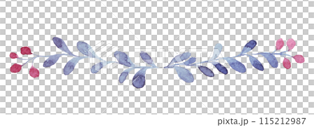 text divider. watercolor drawing of cute flowers and leaves, illustration in simple style. scrapbooking 115212987