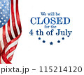 Signboard We will be closed for the 4th of July 115214120