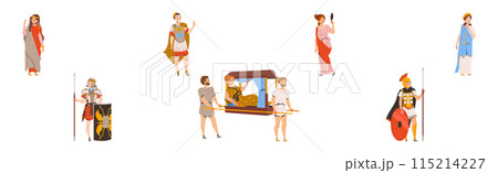 Ancient Romans Character as Cultural Ethnicity or Nationality from Classical Antiquity Vector Set 115214227