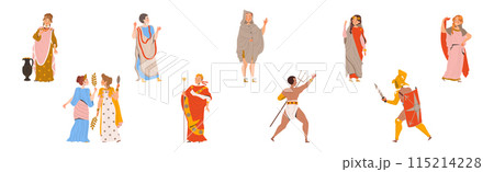 Ancient Romans Character as Cultural Ethnicity or Nationality from Classical Antiquity Vector Set 115214228