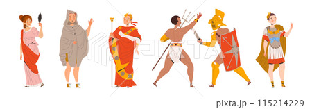 Ancient Romans Character as Cultural Ethnicity or Nationality from Classical Antiquity Vector Set 115214229
