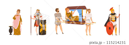 Ancient Romans Character as Cultural Ethnicity or Nationality from Classical Antiquity Vector Set Ancient Romans Character as Cultural Ethnicity or Nationality from Classical Antiquity Vector Set 115214231