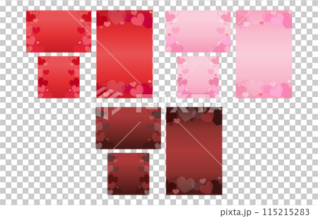 Valentine's Day image vector background illustration set of various hearts [horizontal] [square] [vertical] 115215283