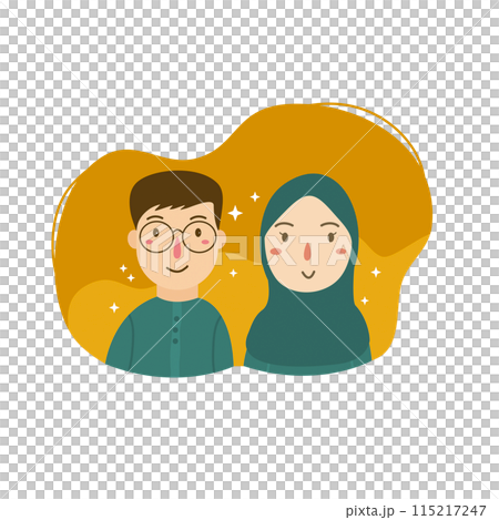Hand drawn iftar illustration with people  115217247