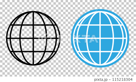 Simple globe symbol icon Simple globe symbol icon 115218304