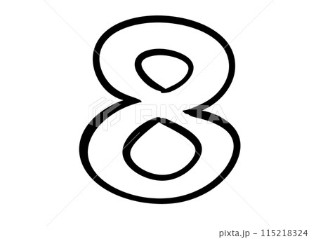 数字の8ホワイト 115218324