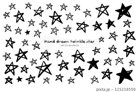 シンプルな星の手描きイラスト素材 シンプルな星の手描きイラスト素材 115218550