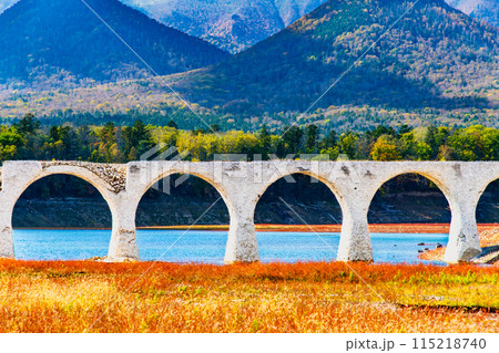 北海道 秋のタウシュベツ川橋梁 115218740