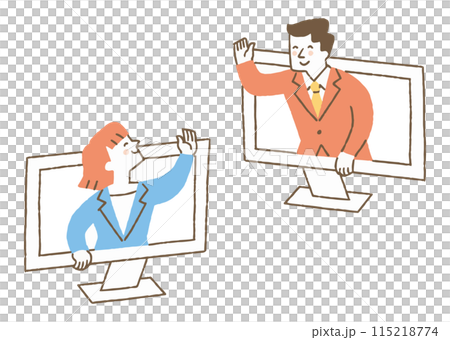 Business people greeting online_color Business people greeting online_color 115218774