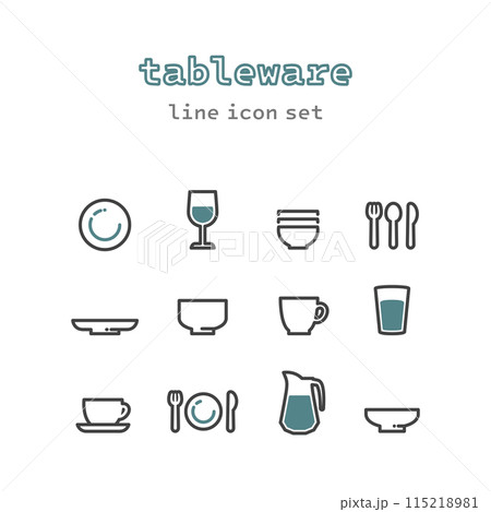 tablewear vector icon set illustration 115218981