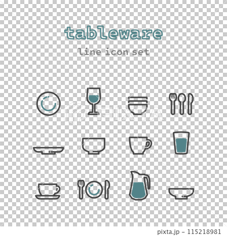 tablewear vector icon set illustration 115218981