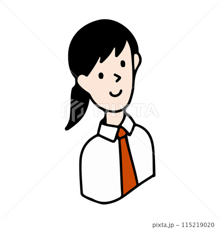 制服を着た女子学生のイラストアイコン　中学生・高校生 115219020
