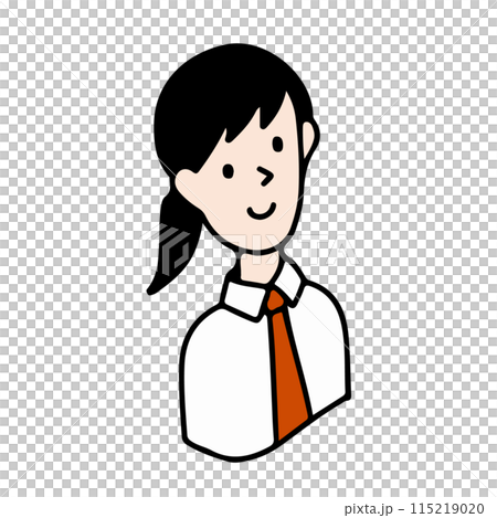 制服を着た女子学生のイラストアイコン　中学生・高校生 115219020