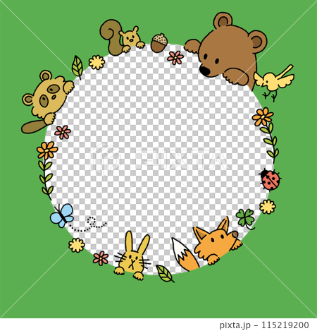 Forest animals illustration frame Spring Forest animals illustration frame Spring 115219200