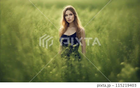 若い女性のポートレート 115219403