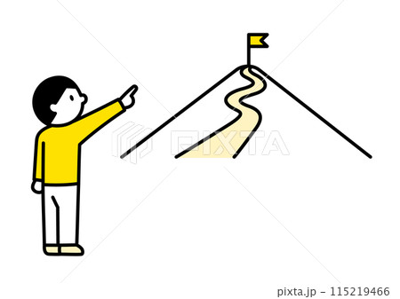 目標を定める人物のシンプルなイラスト 目標を定める人物のシンプルなイラスト 115219466