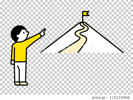 目標を定める人物のシンプルなイラスト 目標を定める人物のシンプルなイラスト 115219466