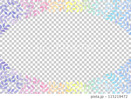 彩虹色漸層葉框 115219472