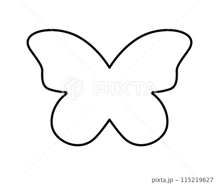 Butterfly icon in outline style. Chameleon or monarch pictogram. Flying insect silhouette isolated on white background. Editable stroke. Vector graphic illustration 115219627