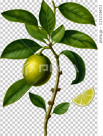 Vintage illustration of lime 115219651
