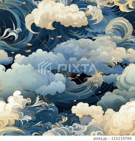 Seamless pattern with clouds in the sky. Seamless pattern with clouds in the sky. 115219784