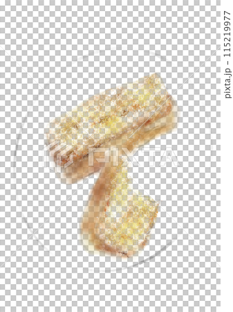 Toast on a white plate hand drawn illustration 115219977