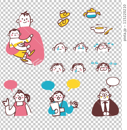 支持育兒集的支持者插圖素材 115220210