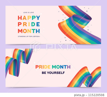happy pride month of set, celebration and commemoration of lesbian, gay, bisexual, and transgender pride. LGBT Pride Month. vector illustration design template. June 115220508