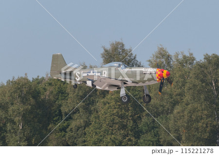 着陸するアメリカ軍P-51Dムスタング 着陸するアメリカ軍P-51Dムスタング 115221278