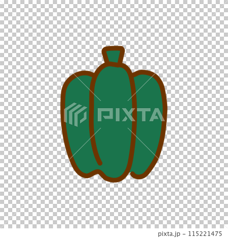 手繪風格青椒插畫 手繪風格青椒插畫 115221475