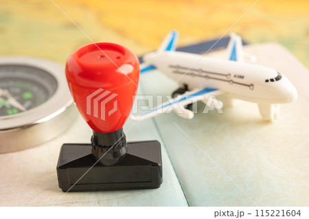 Approved Stamp visa and passport document to immigration at airport in country. Approved Stamp visa and passport document to immigration at airport in country. 115221604