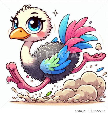 走るダチョウ 115222263