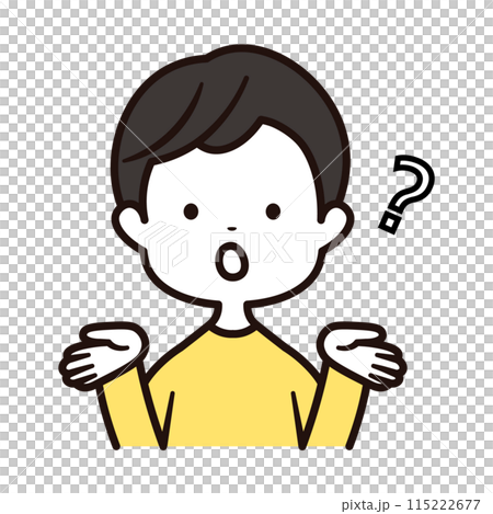 未知反應男孩上半身圖示插畫素材 未知反應男孩上半身圖示插畫素材 115222677
