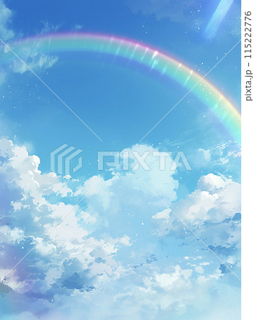 青空にかかる虹　AI画像 115222776