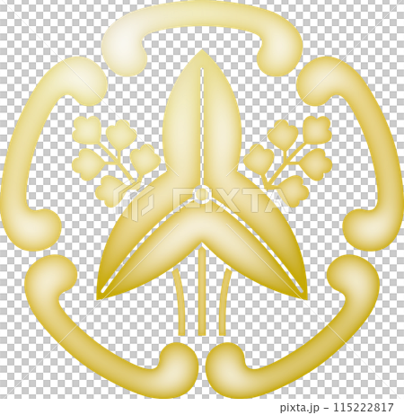 Family crest: Five-ringed iris and iris (gold) 115222817