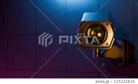 Cctv Security Camera in dark area. Can be used in technology background or security work. 115222818