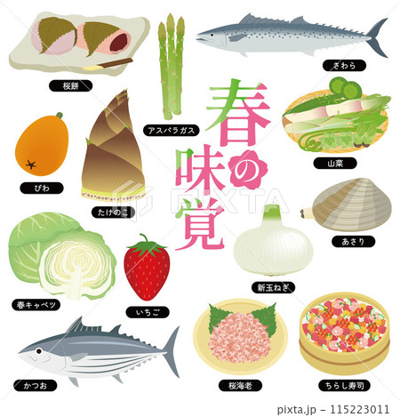 春の味覚のイラストセット 115223011