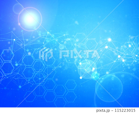 医療/科学イメージの青いアブストラクト背景29（生成AI） 115223015