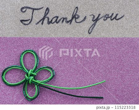 Thank youの手書き文字と水引素材　クローバー 115223318