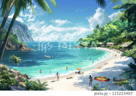 南国のビーチで過ごす夏の休日 115223407