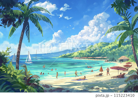 南国のビーチで過ごす夏の休日 115223410