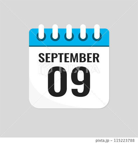 Icon page calendar day - 9 September 115223788