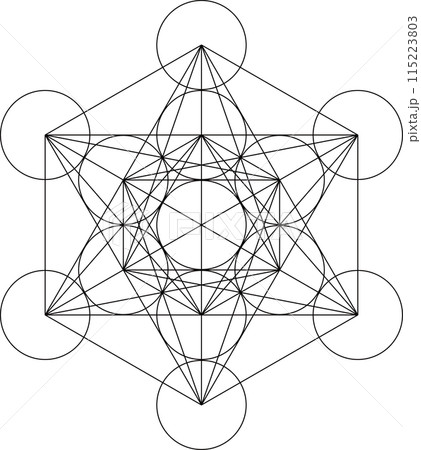 メタトロンキューブ、スピリチュアルシンボル、ベクターイラスト 115223803