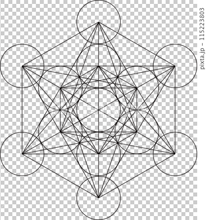 メタトロンキューブ、スピリチュアルシンボル、ベクターイラスト 115223803