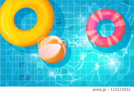 Summer rest background with top view on pool 115223832