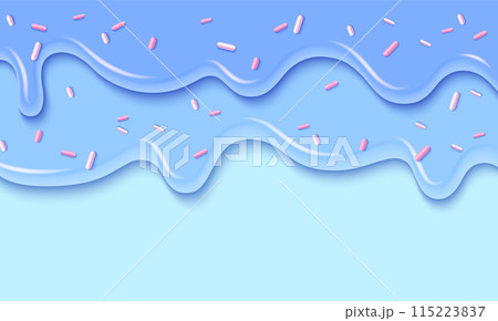 Candy or ice cream drip with sprinkle decoration. 115223837